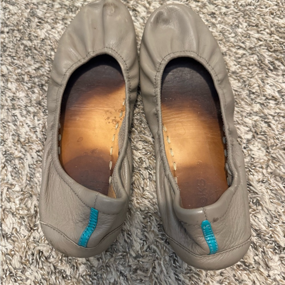 Tieks Taupe Leather Ballet Flats